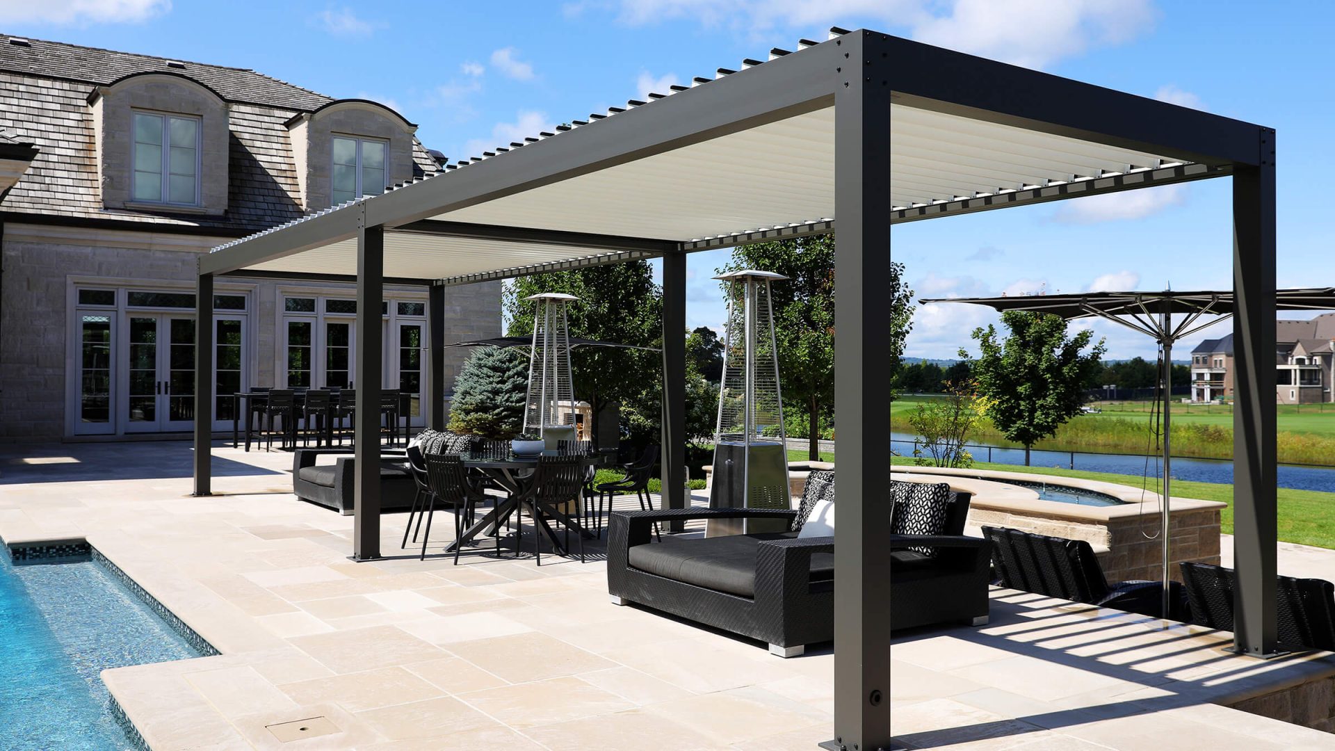 metal pergola with roof photo # 1