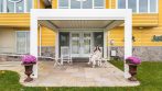 white pergola with roof #1502