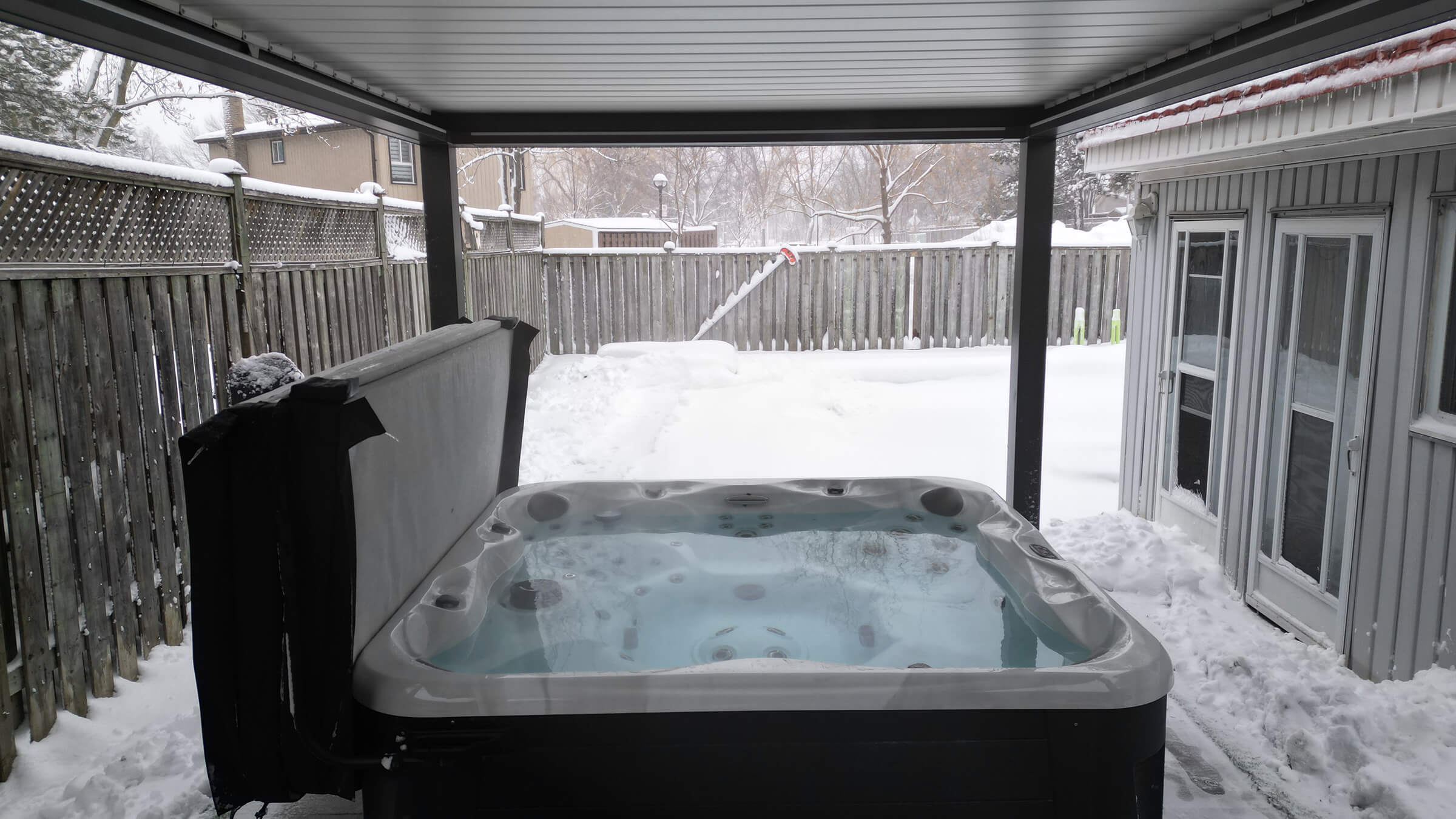 hot tub pergola with roof photo # 156