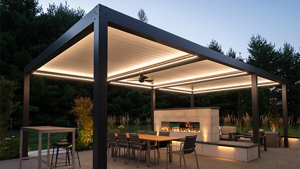 louvered pergola with led lights photo # 345