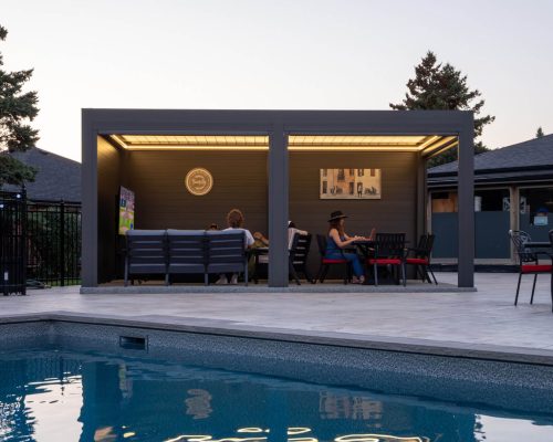 Pergola with privacy wall 12′ x 20′