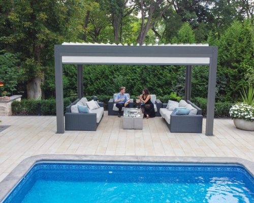 Louvered pergola with screens 12′ x 16′