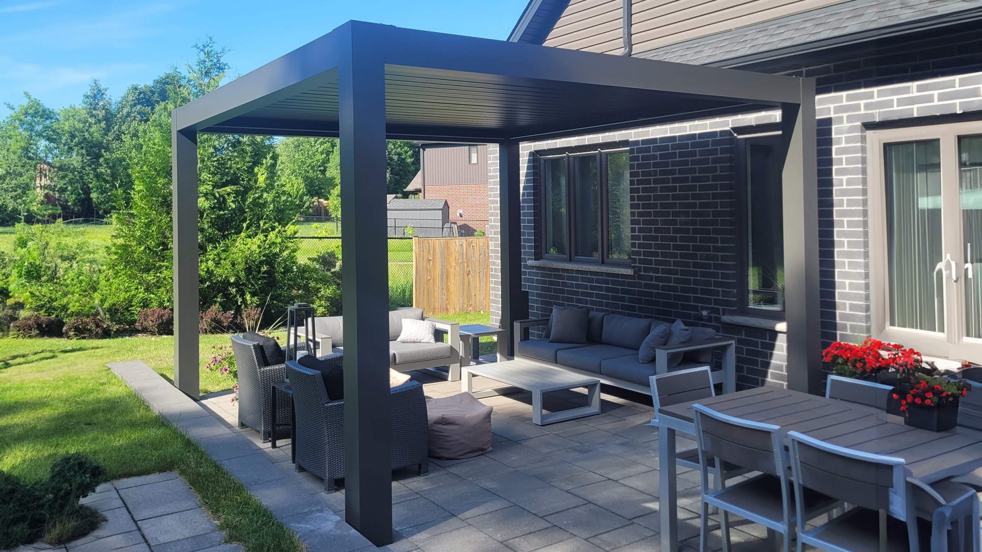 black louvered pergola photo # 895