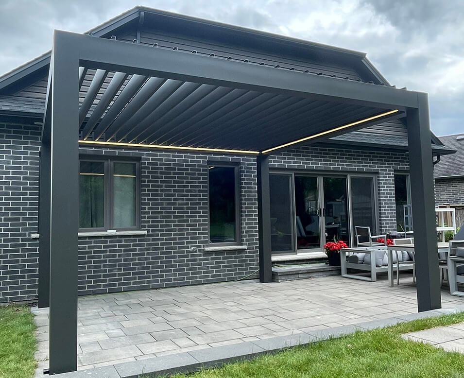 custom pergola with roof photo # 752