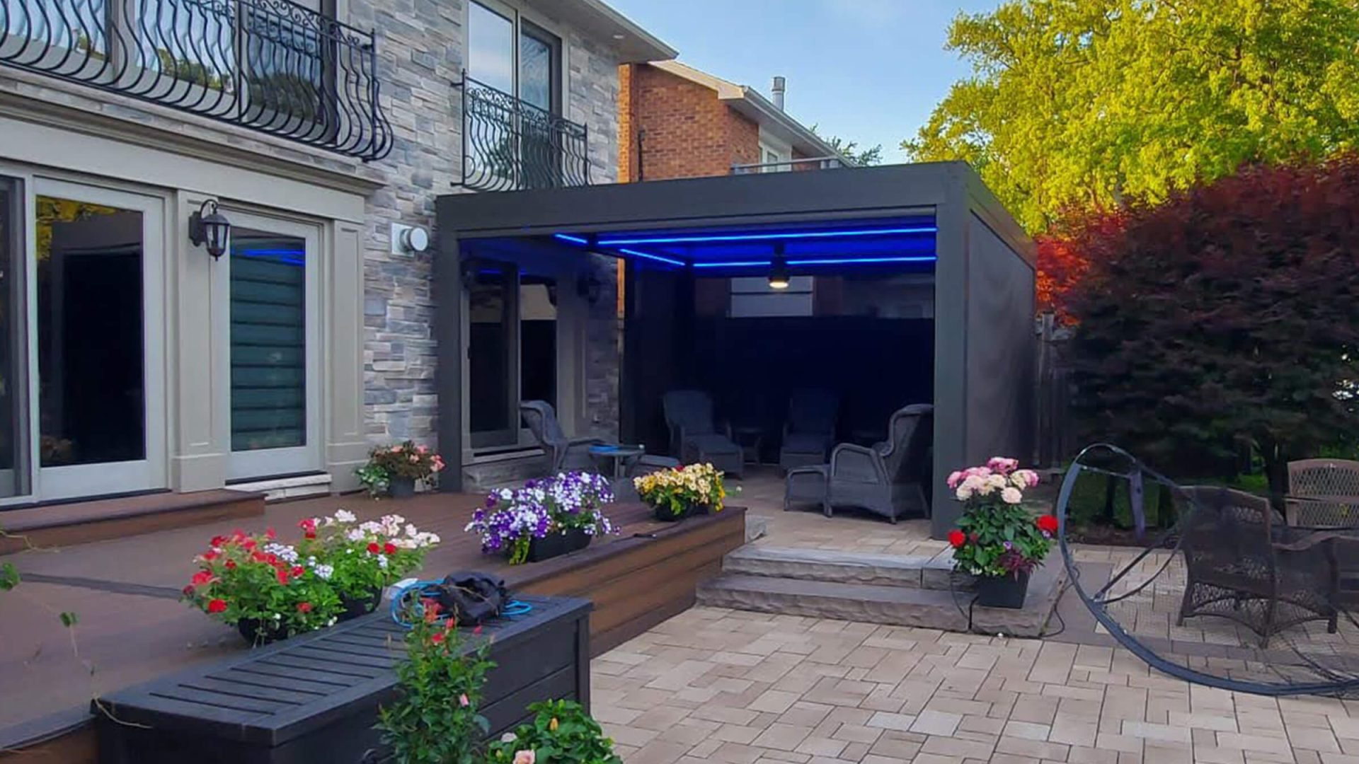 pergola with lighting photo # 883