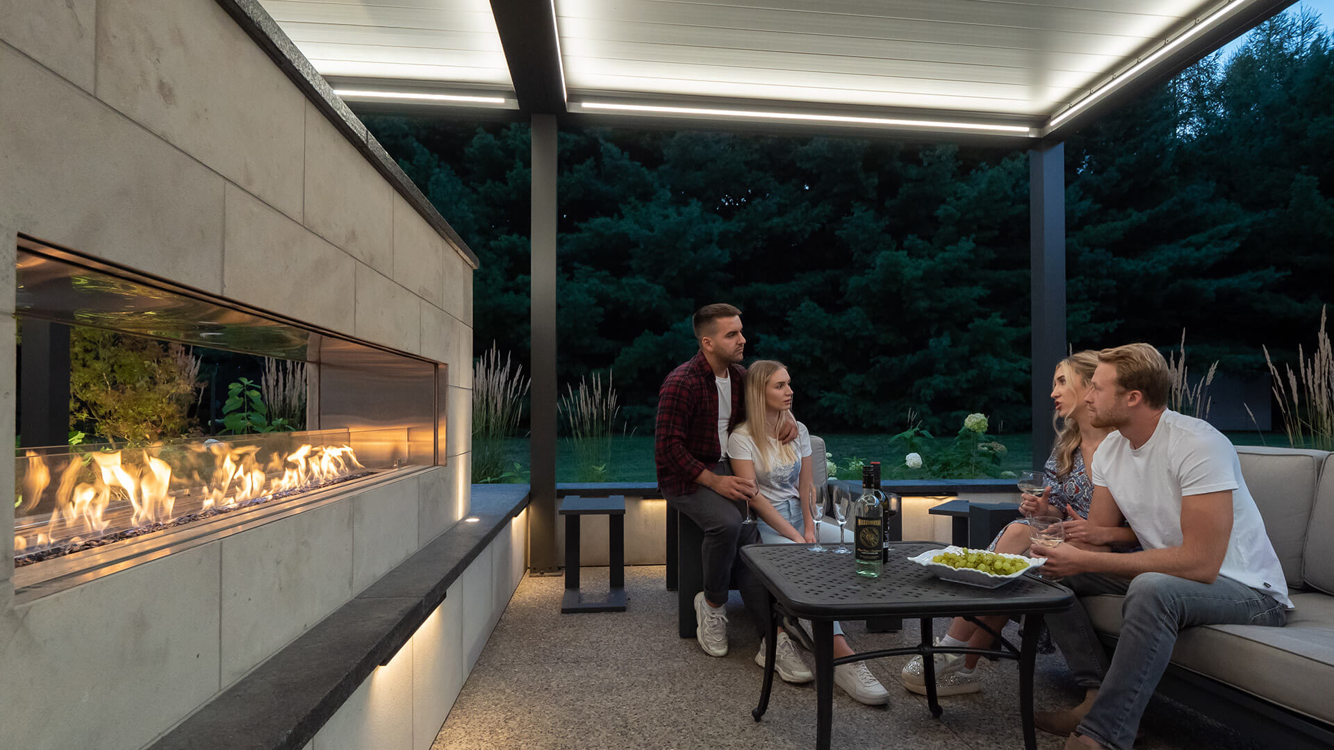 backyard fire pit with pergola #1663