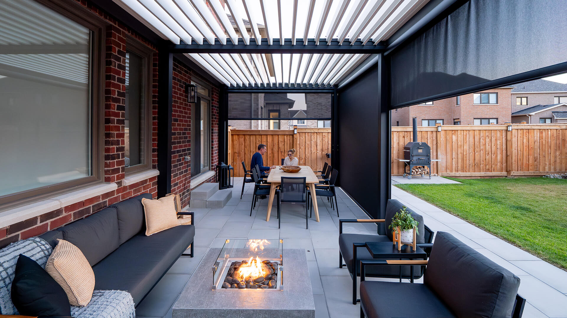 weatherproof pergola for fire pit #1667
