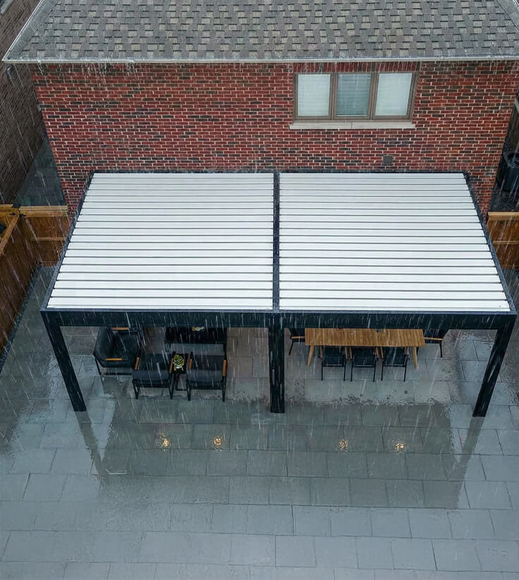 Do louvered pergolas protect from rain #1698