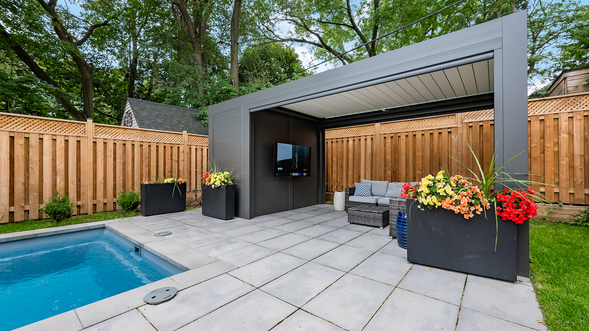 Pergola attached to shed